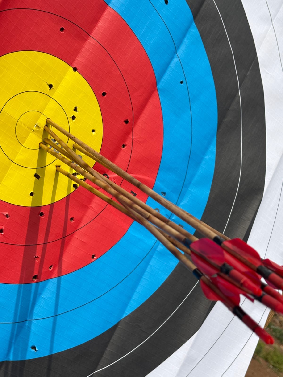 Archery targets set up for an academy event